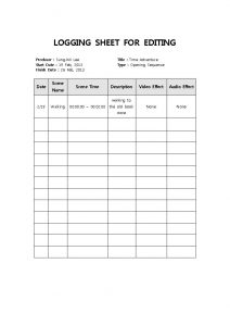 line sheet example logging