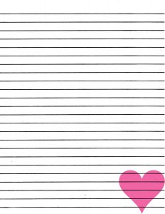 lined paper printable lined paper for writing pink heart