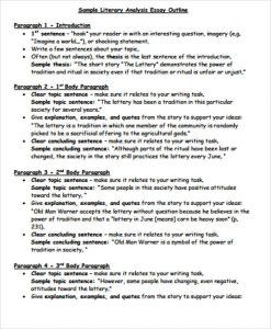 literary essay example literary essay analysis outline example