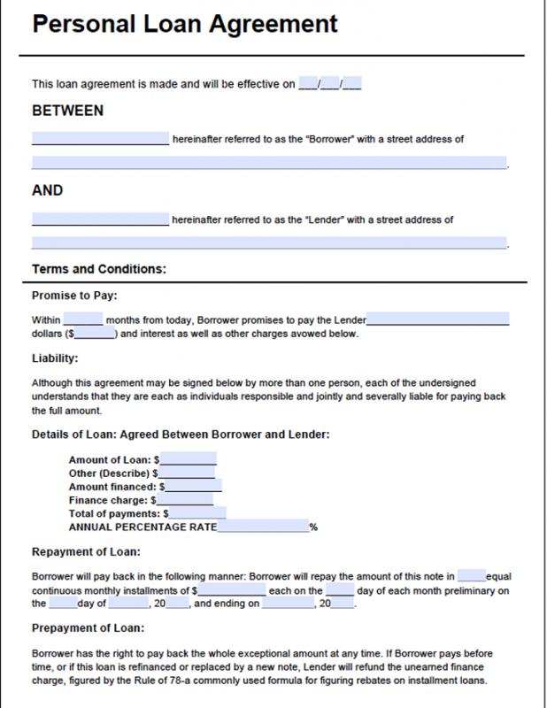 loan agreement form