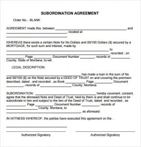 loan agreement pdf blank subordination agreement