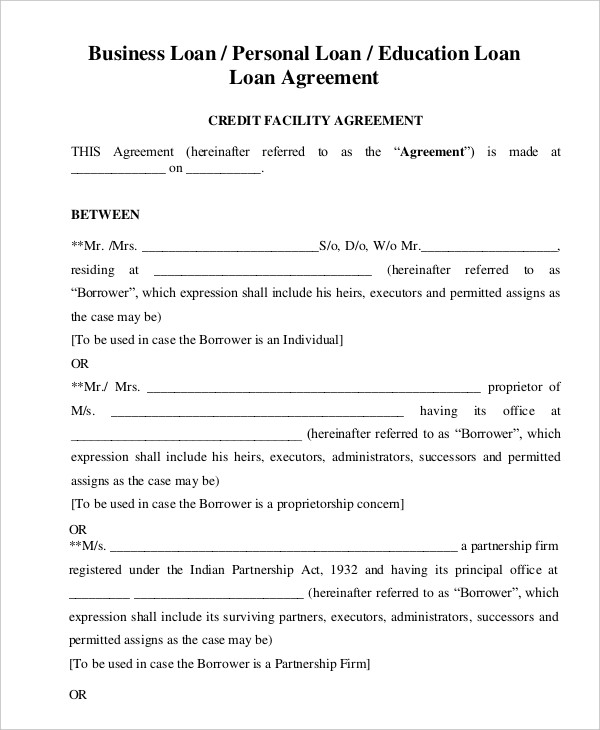 Loan Agreement Template | Template Business