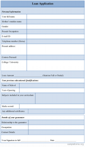 loan application format loanapplicationform