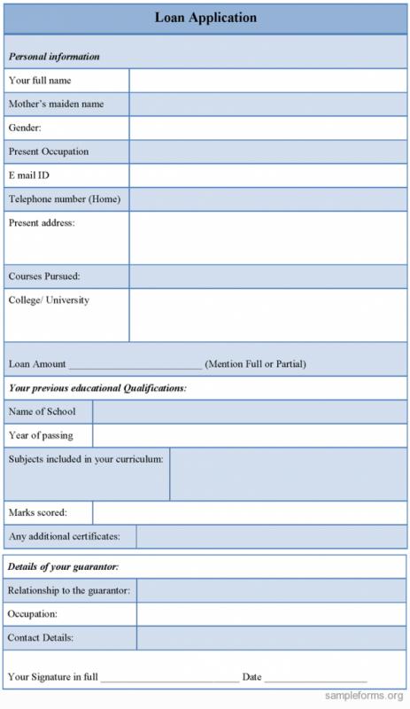 Loan Application Format | Template Business