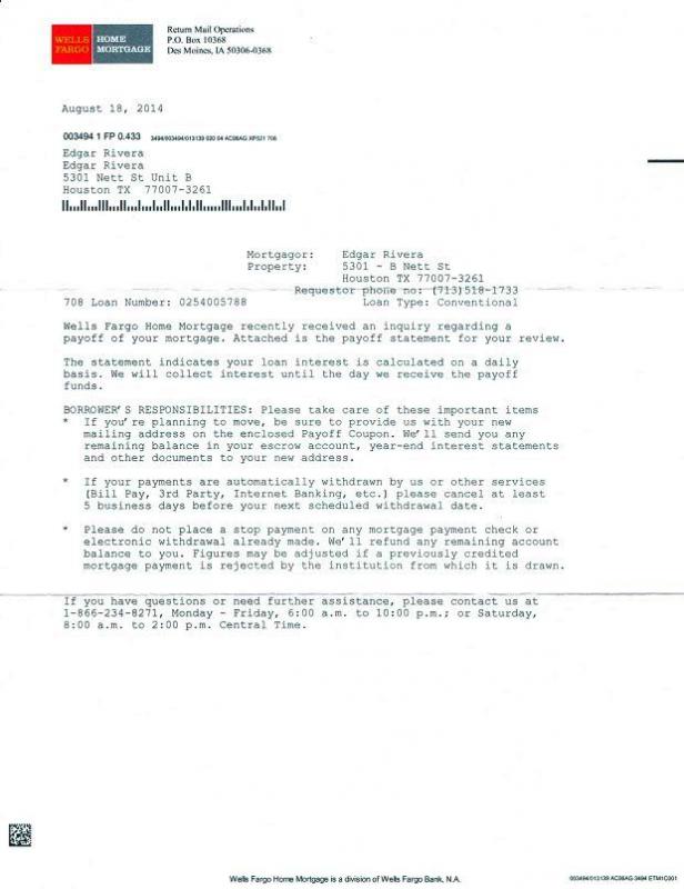 Loan Payoff Letter Template Business