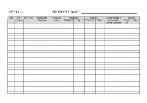 log sheet template key log