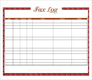 log sheets templates printable fax log template