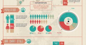 logo template psd retro infographic vector graph pie bar chart elements stadistic vol