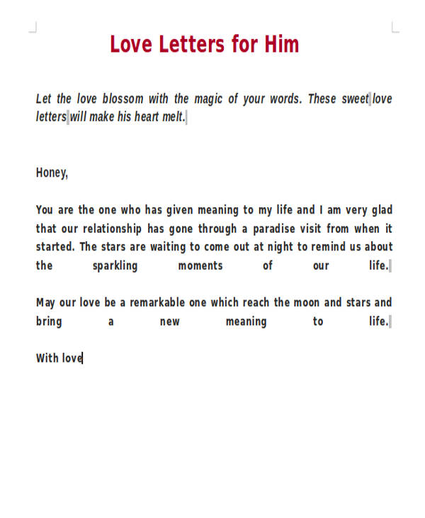 love letters for him