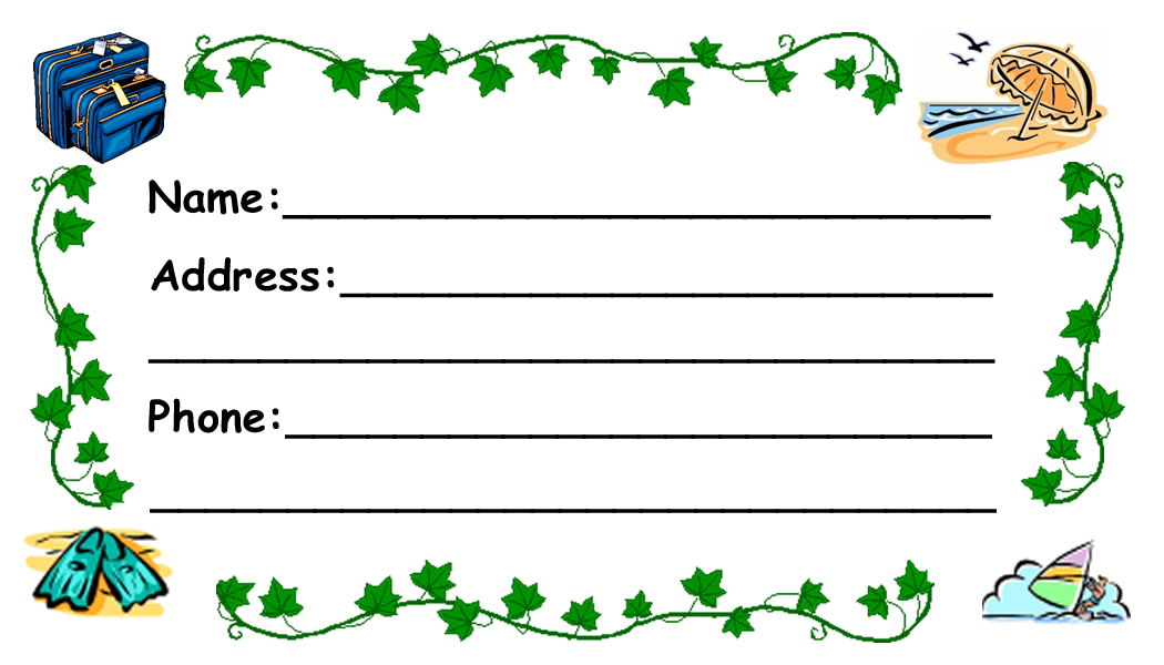 Luggage Tag Template Free Printable