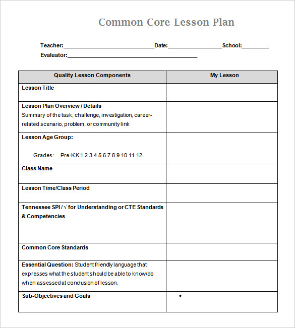 Madeline Hunter Lesson Plan Template Word