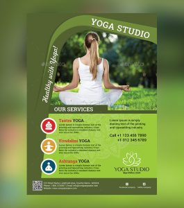 magazine advertisement template beautiful yoga psd flyer