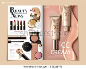 magazine advertisement template stock vector creamy color cosmetic magazine or catalog template design for commercial uses d illustration