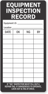 maintenance log template equipment inspection record label lb