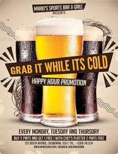 marketing flyer templates beer promotion happy hour flyer template