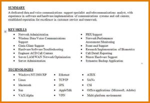 marketing letter sample it skills resume resume skills summary words