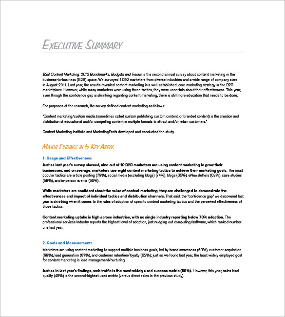 marketing plan executive summary