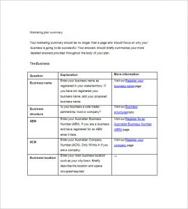 marketing plan template free simple marketing plan template word