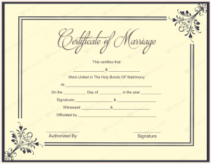 marriage certificate sample certificate templates marriage certificate template word