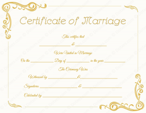 marriage certificate template blank standard marriage certificate template