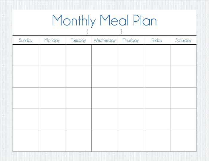 meal plan template word