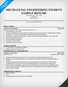 mechanical engineering resumes mechanical engineering student sample resume