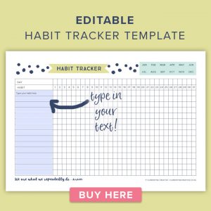 media planner template editable habit tracker template