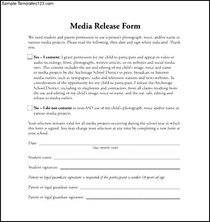 media release form