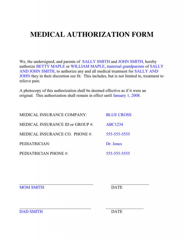 medical authorization form medical authorization form 1