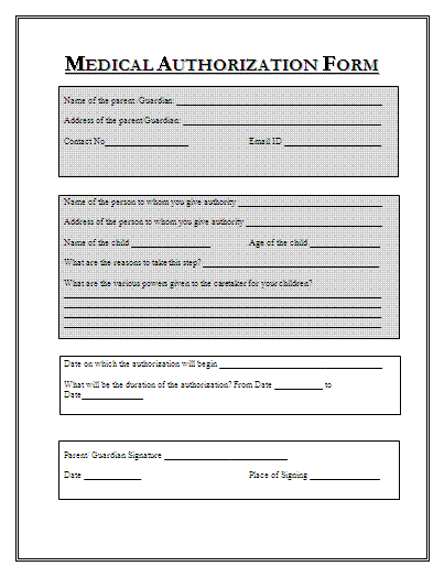 medical authorization form