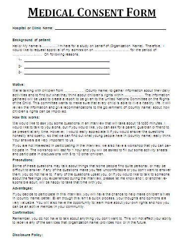 medical authorization form