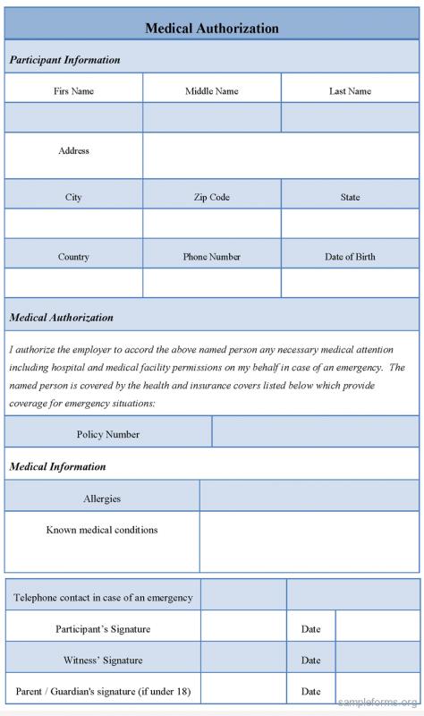 medical authorization form