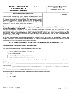 medical certificate forms medical certificate guardianship or conservatorship form l