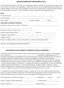 medical consent form template authorization form for minors medical treatment