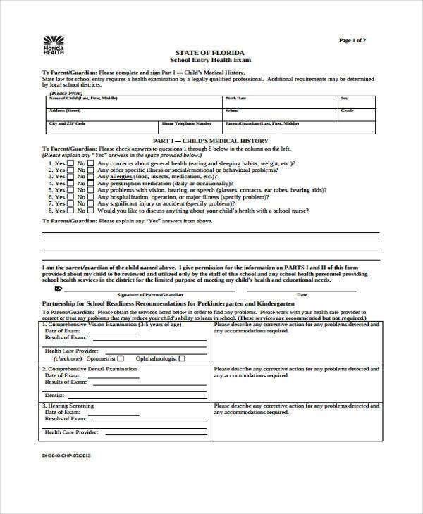 medical form templates