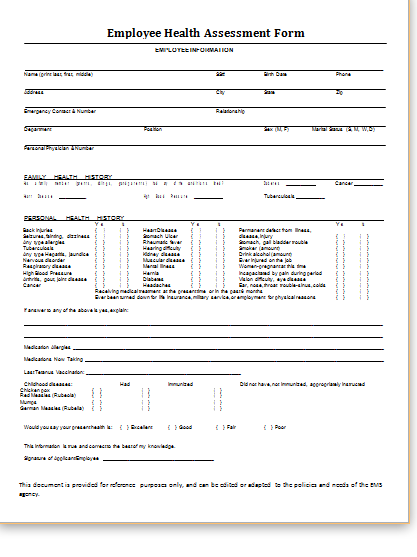 medical form templates