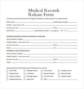 medical form templates sample medical records release form download free documents within medical records release form template