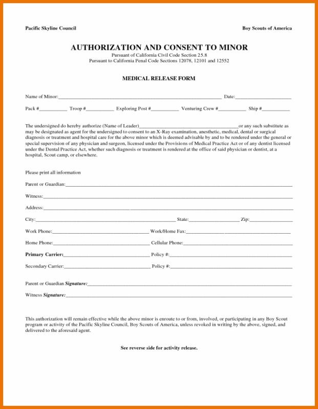 Medical Release Form For Child | Template Business