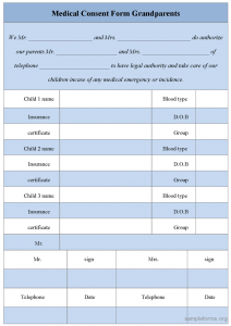 medical release form for grandparents medical consent form grandparents