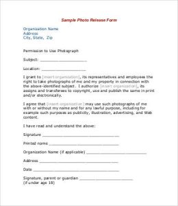 medical release form template photo release form template