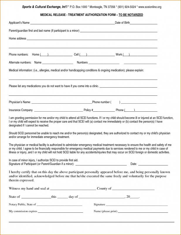 medical release forms