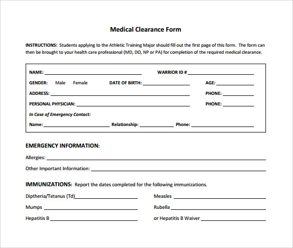 medical release forms template