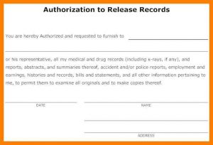 medical release of information form template authorization to release medical information