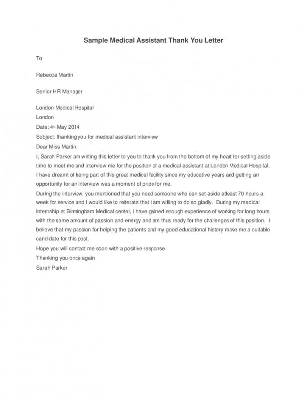 Medical School Interview Thank You Letter Template Business
