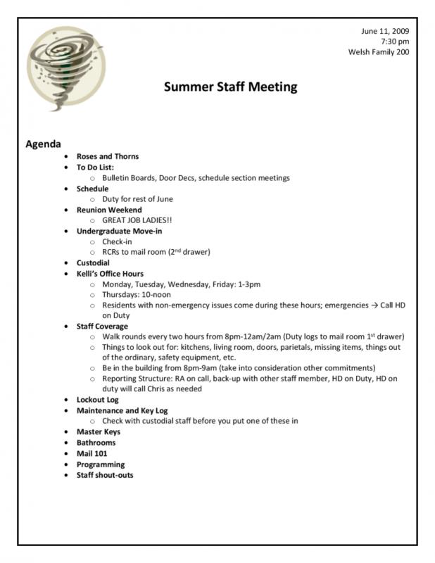 meeting agenda sample
