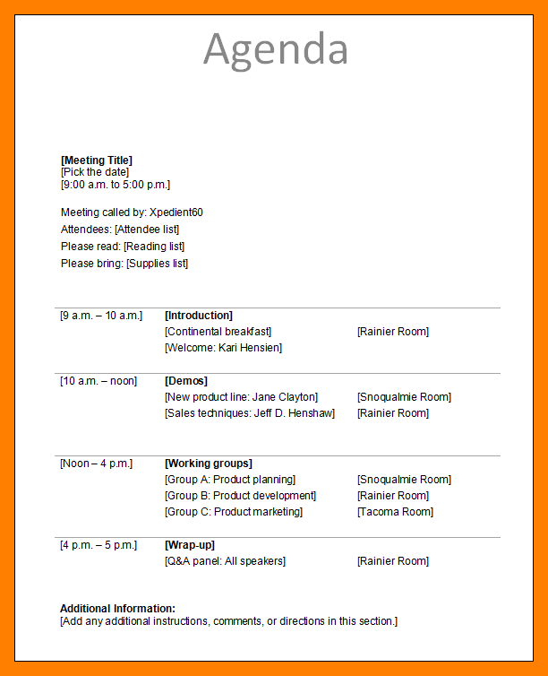  How To Write A Meeting Agenda Template Howtowiki Gambaran
