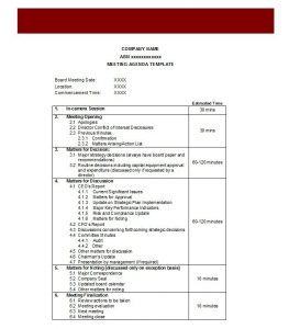 meeting agendas examples meeting agenda template