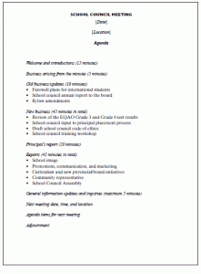 meeting minutes example examples of agendas agenda sample