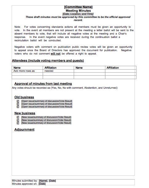 meeting minutes examples