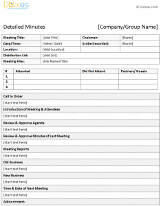 meeting minutes examples meeting minutes template in a descriptive format